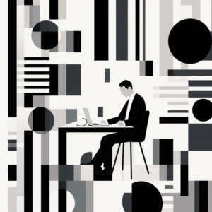 Illustration of a man writing a letter of recommendation